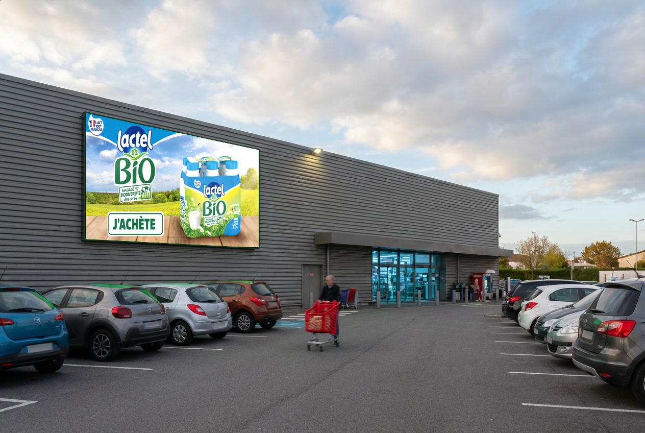 Écran LED en façade Intermarché