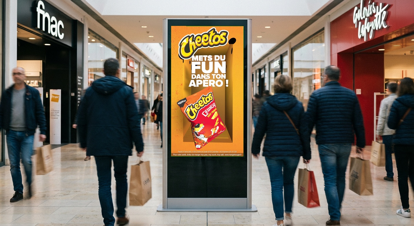 Totem digital en centre commercial